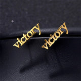 Custom Name Stainless Steel Letter Stud Earrings For Women