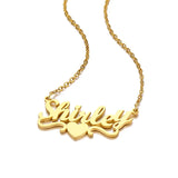 Personalized Heart Name Necklace Stainless Steel