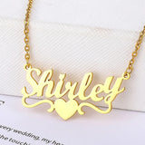 Personalized Heart Name Necklace Stainless Steel