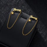 Custom Name Stud Earrings Stainless Steel Star Charm Gift
