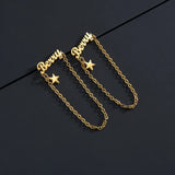 Custom Name Stud Earrings Stainless Steel Star Charm Gift