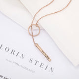 Custom Vertical Bar Necklace Stainless Steel Engrave 4 Sides Name Pendant