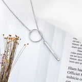 Custom Vertical Bar Necklace Stainless Steel Engrave 4 Sides Name Pendant