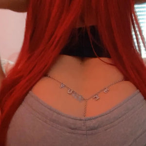 Custom Crystal Initial Letter Waist Chain Thong