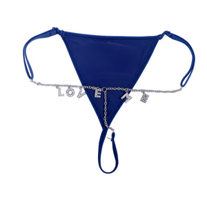 Custom Crystal Initial Letter Waist Chain Thong