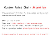 Custom Crystal Initial Letter Waist Chain Thong
