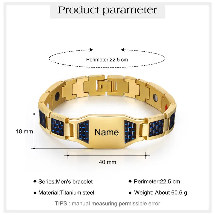 Custom Name Men's Titanium Steel Bracelet