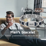 Custom Name Men's Titanium Steel Bracelet