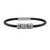 Personalized Name Beads Bracelet with Birthstone, Leather Bracelet