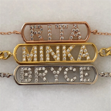 Personalized Nameplate Bracelet Stainless Steel Cuban Chain Plated Bracelet