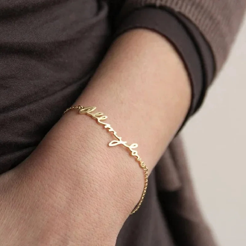 Personalized Nameplate Bracelet for Girls Pendant