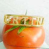 Personalized Nameplate Bracelets Cuff Letter Bangles Name Bracelet