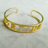 Personalized Nameplate Bracelet Cuff Letter Bangle Jewelry Women Birthday