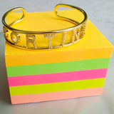 Personalized Nameplate Bracelets Cuff Letter Bangles Name Bracelet