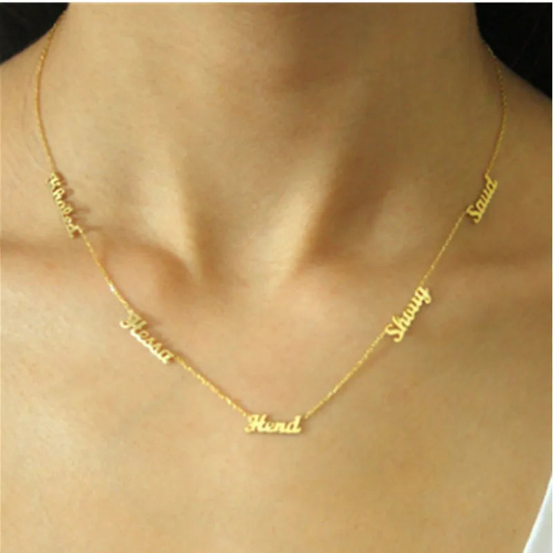 Personalized Nameplate Kids Choker Necklace Stainless Steel Gift