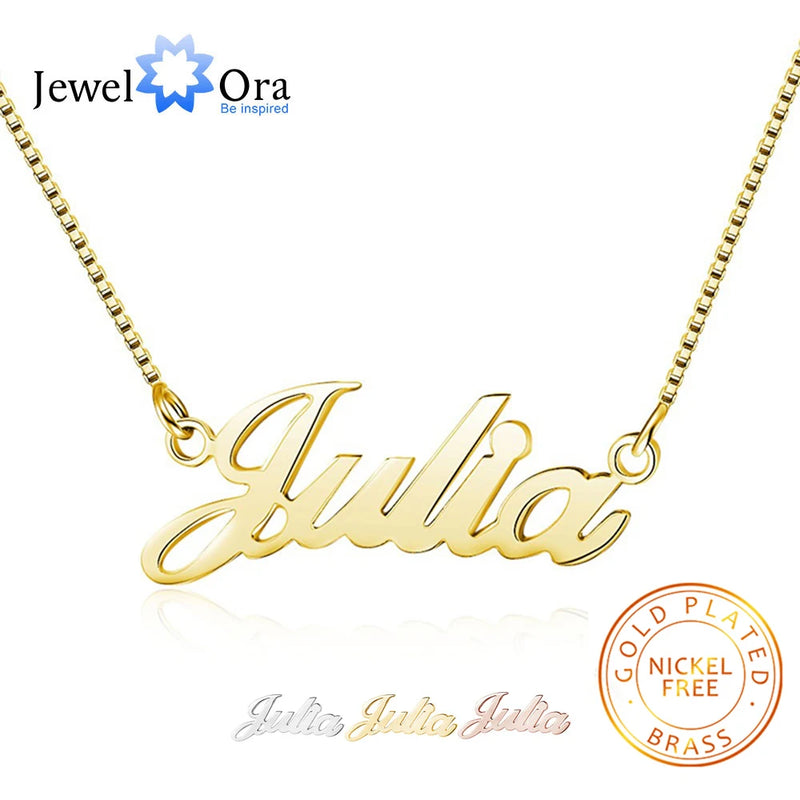 Personalized Nameplate Necklace Copper Name Necklaces for Women