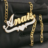 Personalized Nameplate Necklace 3D Plated Double Choker Pendant