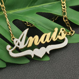 Personalized Nameplate Necklace 3D Plated Double Choker Pendant