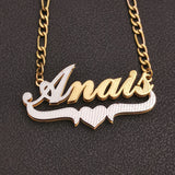 Personalized Nameplate Necklace 3D Plated Double Choker Pendant