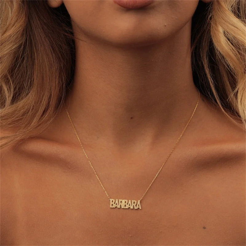 Personalized Nameplate Necklace Stainless Steel O-Chain Necklace