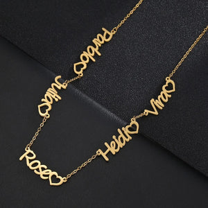 Custom Name Necklace Bracelet Set Stainless Steel Jewelry Gift for Her