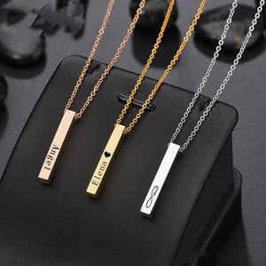 Personalized Coordinates Name Bar Necklace