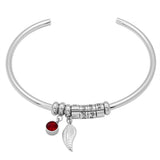 Family Names Beads Bracelet with Birthstone Charm