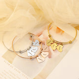 Personalized Hearts Name Bracelet Stainless Steel Engraved Adjustable Bangle