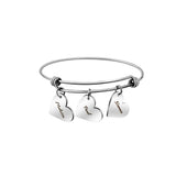 Personalized Hearts Name Bracelet Stainless Steel Engraved Adjustable Bangle