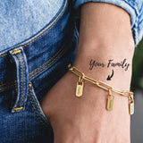 Personalized Names Bracelet Stainless Steel Paperclip Bracelet Name Charms