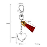 Personalized Heart Tag Keychain Tassel Stainless Steel Key Chain