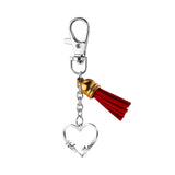 Personalized Heart Tag Keychain Tassel Stainless Steel Key Chain