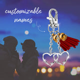 Personalized Heart Tag Keychain Tassel Stainless Steel Key Chain