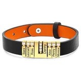 Personalized Names Leather Bracelet For Men
