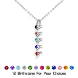 Customized Birthstone Necklace with Silver Spiral Pendant