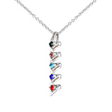 Customized Birthstone Necklace with Silver Spiral Pendant