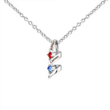 Customized Birthstone Necklace with Silver Spiral Pendant