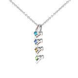 Customized Birthstone Necklace with Silver Spiral Pendant