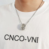 Personalized Screw Necklace for Men Stainless Steel Bolt Nut Pendant Unisex
