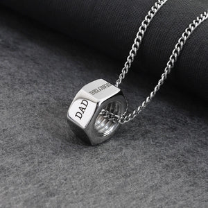 Personalized Screw Necklace for Men Stainless Steel Bolt Nut Pendant Unisex