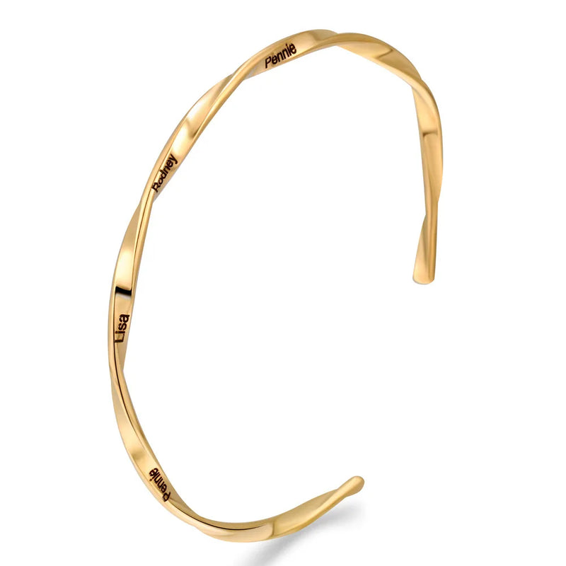 Women Geometric Bangle-Engravable-Stainless Steel Bracelet