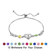 Personalized Infinity Charm Bracelet with Birthstone