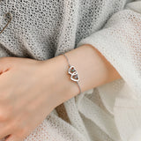 Personalized Birthstone Heart Bracelet Adjustable Women Bracelet