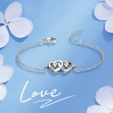 Personalized Birthstone Heart Bracelet Adjustable Women Bracelet