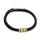 Personalized Names Leather Men Bracelet