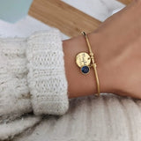 Mom Bracelet Gift from Children Engraved Stainless Steel Birthstone