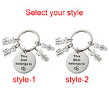 Personalized Nanny Keyring, Heart Keychain with Kids Charm
