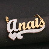 Personalized 3D Nameplate Necklace with Heart