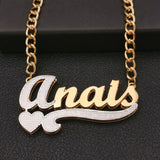 Personalized 3D Nameplate Necklace with Heart