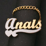 Personalized 3D Nameplate Necklace with Heart